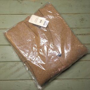 NWT Premium Lambswool V-Neck Long-Sleeve Cardigan, Light Brown, S